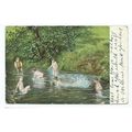 greetings fantasy card with children. posted 1906