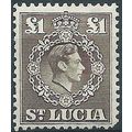 St Lucia 1946 SG141 £1 Sepia Mounted Mint....