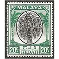 Kedah 1950 SG84 20c Black & Green Mounted Mint ...