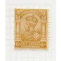 INDIA 1911 K5 SIX ANNAS 6a BROWN-OCHRE SHADE SG...