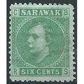 Sarawak 1875 SG5 6c Green Mounted Mint ... .