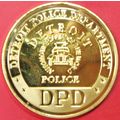 Detroit PD. Challenge Coin. 1.50" Gold Tone. 77b.