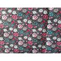Grey floral polyester cotton fabric 100 x 148cms