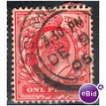 GB stamps 1902-10 KEV11 - 1d SG219 Bournemouth 4