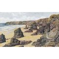 Bedruthan Steps nr Newquay Cornwall Postcard (C...