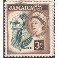 Jamaica 1956 - SG163 - 3d green/brown - Queen E...