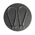 925 Solid Sterling Silver Pair 46MM Kidney Shap...
