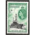 Falkland Islands Deps 1954 G26 1/2d Black & Blu...