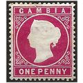 Gambia 1887 SG23 1d Crimson Wmk Crown CA Sidewa...