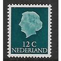 NETHERLANDS 1953 12c TURQUOISE QUEEN JULIANA SG...