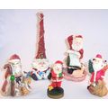 Lot of 5 Santas Santa Claus Christmas Figurines...