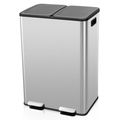 Dual 8-Gallon Step Trash Can Recycle Bin Food W...