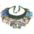 Seed Bead Floral Fringe Necklace