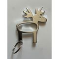 KEY RING - SILVER METAL REINDEER BOTTLE OPENER