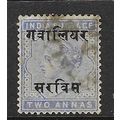 INDIA 1895-6 QV GWAILOR OFFICIAL OVERPRINT ON 2...
