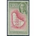 Barbados 1950 $1.20 carmine & olive-green SG281...