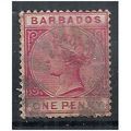 Barbados 1882 SG92 1d Carmine Wmk Crown CA Good...