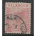 MALAYSIA SELANGOR 1891 2c ROSE SG 49 FINE USED
