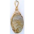 Picture Jasper Gold Wire Wrap Gemstone Pendant 44
