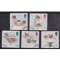 GB 2001 QE2 Christmas Snow Scenes used set of 5...
