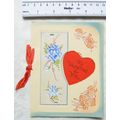 Vintage: Valentine card with red heart and blue...