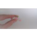 Small gold metal and pink marble hair claw clip