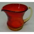 Vintage Hand Blown Crackle Glass Amberina Mini ...