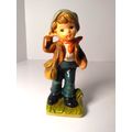 Adorable Little Boy Figurine With Hat Scarf And...