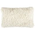 Long Ivory Shag Throw Pillow