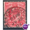 GB stamps 1902-10 KEV11 - 1d SG219 Beckenham 4