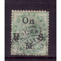 INDIA 1900 SGO49 1/2a YELLOW GREEN OPT On HSM F...