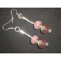 Special pink & purple glass euro bead snake cha...