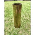World War One trench Art vase brass shell has floral decoration dated 1916 1917