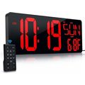 Large Digital Wall Clock with Remote Control 17...