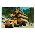 Postcard USA CA California logging truck lorry ...