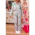Pink Christmas Berries Plant Print Satin Long S...