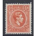 Jamaica Scott 148 - SG121b, 1938 George VI 1/2d...