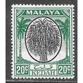 KEDAH MALAYA 1950 KG6 20c SG84 84 SG BLACK GREE...