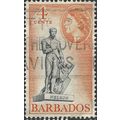 BARBADOS, Elizabeth II, Nelson's Column, orange 1954, 4c, #3