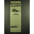 1968 Royal Navy Ad - Destroyer on patrol