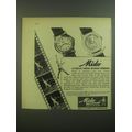 1946 Mido Multifort Superautomatic Watch Ad - accurate timing without winding