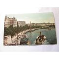 THAMES EMBANKMENT, LONDON used antique postcard...