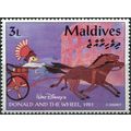 Maldives. 1995. Donald Duck the Caveman driving...