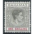 Bahamas 1938 SG155 1/- Grey-Black & Carmine Mou...