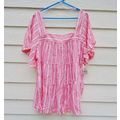 Terra & Sky Salmon Striped Tunic Top 2X Square ...