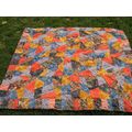 Crazy Throw Quilt 45x54 Tapestry Cotton Chintz ...