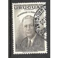 URUGUAY 1953 FRANKLIN D ROOSEVELT 12c BROWNISH ...