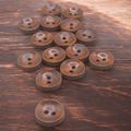 13mm Brown Wooden Buttons Oval Shape 2 Hole Bab...