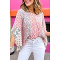 Multicolor Animal Floral Mix Print Cape Top
