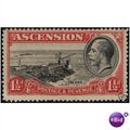 Ascension KGV 1934 1½d Black & Scarlet Mounted ...